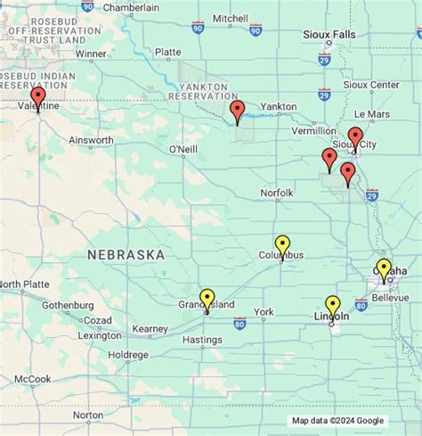 ne casinos map - Nebraska Casino Information